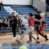 Keyboard junior Nick Baldwin lines up a throw to the underclassmen side in a game of dodge ball. Juniors and seniors teamed up against freshman and sophomores.