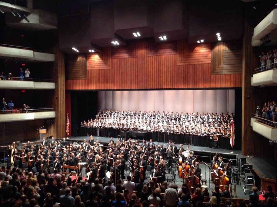 Students take their final bow to a standing ovation from the audience during the All State Conference in Tampa.