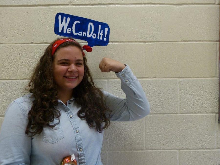 Communications freshman Mariana Pesquera as Rosie the Riveter representing the 50s generation.