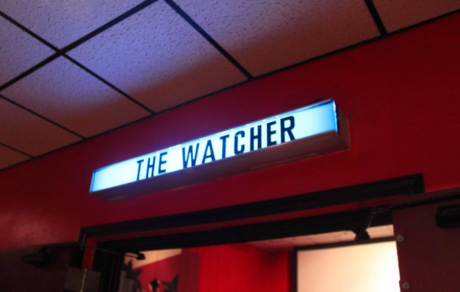 The Watcher sign headlines the theater where it played on Wed. Dec. 10. 