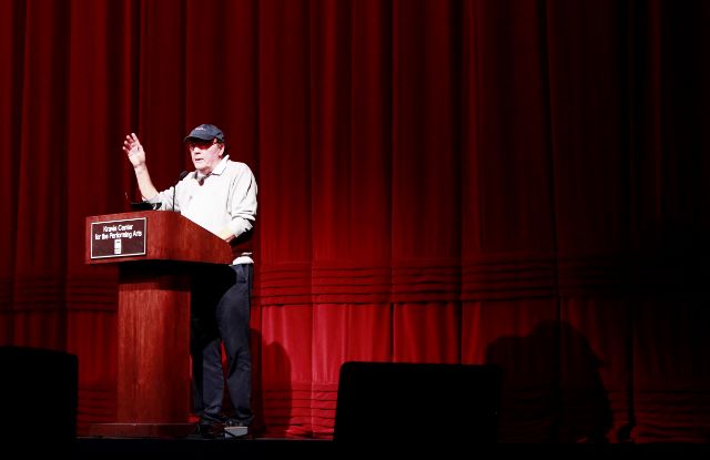 Author James Patterson talks at the Kravis Center for Performing Arts on Dec. 5. All Dreyfoos students got the chance to view the Prism show, which is sponsored by Patterson