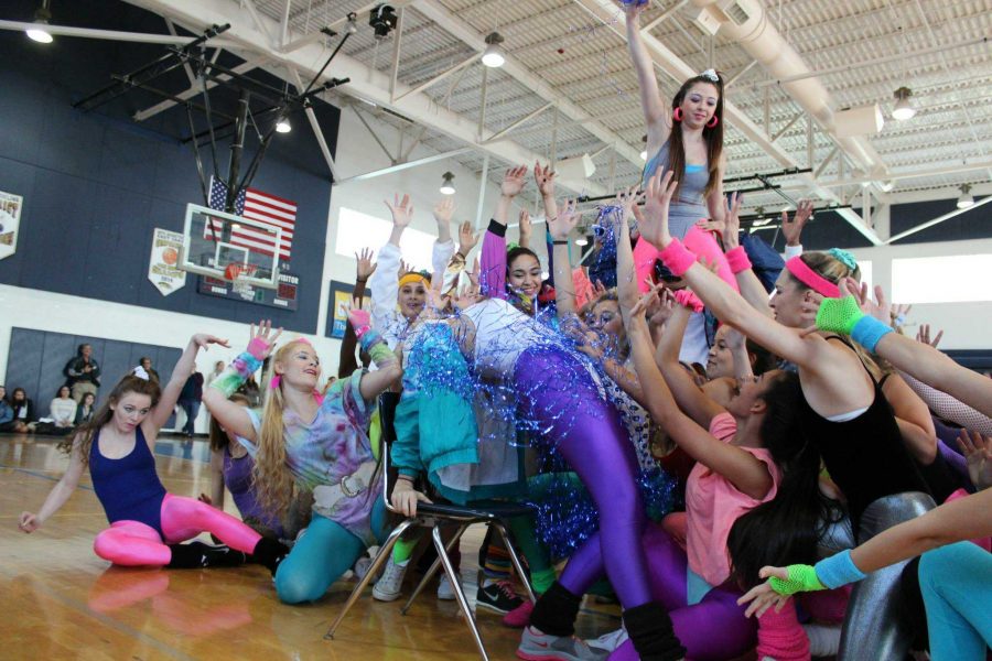 The finale of the senior class 80s themed generation dance. 