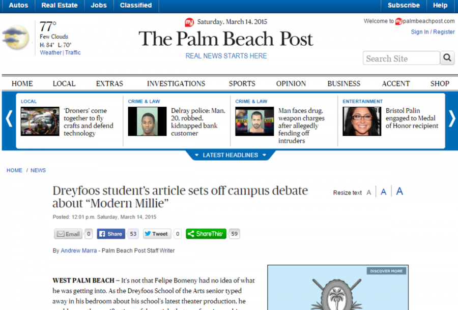 The Palm Beach Post on Millie Controversy