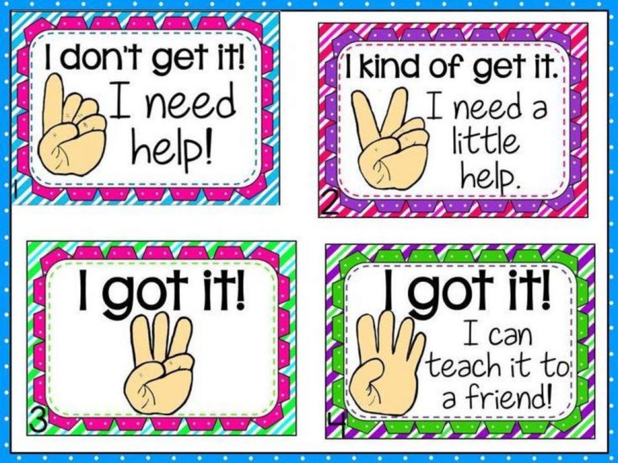 A scale that showcases students understanding of concepts through fingers.  