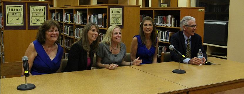 (L-R) Palm Springs Middle School principal Sandy Jinks, Acreage Pines Elementary School principal Amy Dujon, Calusa Elementary School principal Jamie Wyatt, Dreyfoos School of the Arts principal Susan Atherley and Dr. Robert Marzano discuss The Marzano teaching method at the conference on May 22.