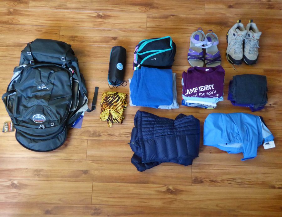 Communications junior Tom Kapitulnik faces the obstacle of packing light for her 10 week backpacking journey around the world.