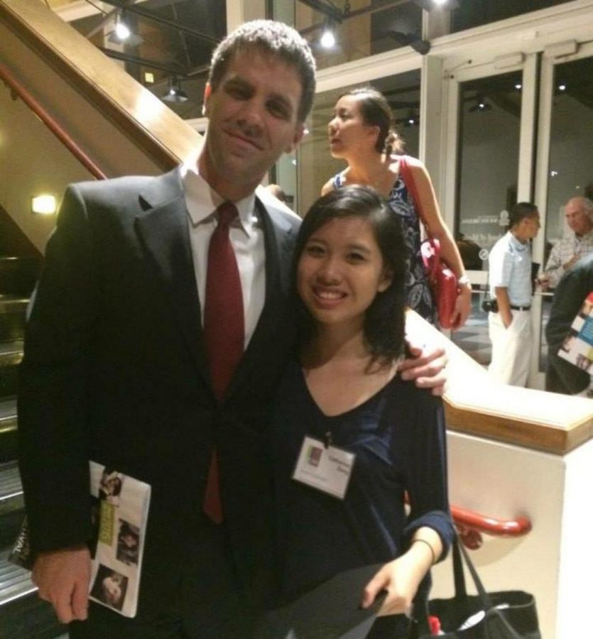 Piano senior Catherine Zeng stands with her professor at Southeastern Piano Festival, Dr. Joseph Rackers. 