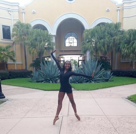 Dance senior Ashley Simpson poses in front of the Orlando Ballet  campus. 