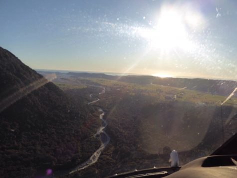 The view from the helicopter after leaving the Fox Glacier.