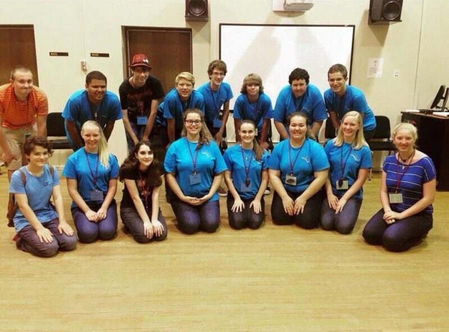 Vocal junior Noah Gunn (top right) with the group of singers he attended Florida State University’s Summer Choral Solo and Ensemble Camp with.