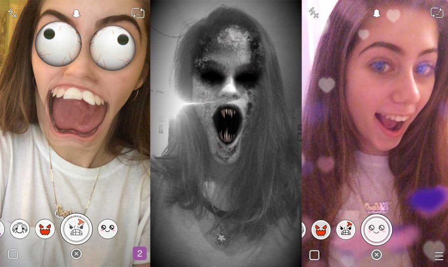 Snapchats recent update features different lenses to morph the appearance of selfies with crazy eyes, scary demons, hearts, and much more. Snapchat has also added more emojis to describe specific relationships between two users.