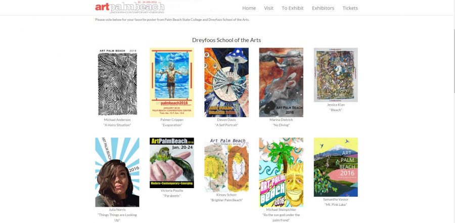 Poster+submissions+from+digital+and+visual+students+for+the+ArtPalmBeach+poster+contest.+The+winning+poster+will+be+published+in+the+January+2016+issue+of+PureHoney