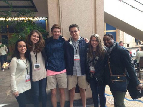 Strings seniors Celine Castronuovo (L-R), Juliet Schreiber, Tomas Bruderer, Aaron Shulman, Bailey Warren, and Kevonna Shuford pose for a picture in between rehearsals at the All-State Florida Music Educators’ Association Conference. Music students were selected across the state to play at this conference at the Tampa Convention Center from Jan. 13-16. 