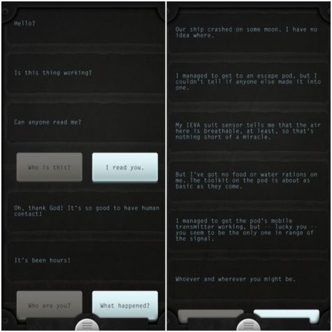 Taylor communicates with the player through short messages, and the player chooses from two options that can change the course of the story.