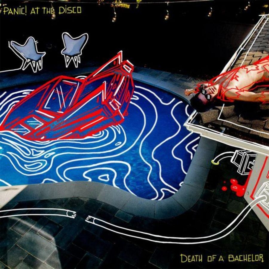 Official album cover for Panic! at the Disco’s “Death of a Bachelor.” It received a score of 65 out of 100 on Metacritic.