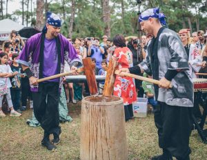 In Japan, many villages pound together grains of rice to create mochi, which represents unity. The cedar hammers are so heavy that the entire village must participate in the hammering to create the rice cake. 