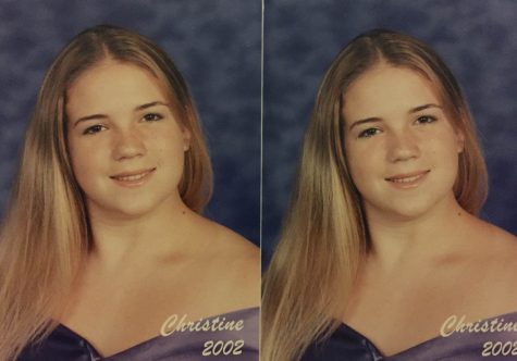 Communications teacher Christine Tieche poses for her senior portraits which were taken in 2002. 