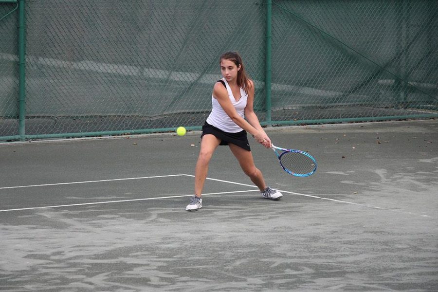 Piano senior Alex O’Brien goes through her normal warmups during a practice.
“[Practice helped] districts go as I predicted. Most of us won our first match easily and lost the second,” O’Brien said. “During practice, my teammates [were] helpful with drills and giving me advice on my form.” 