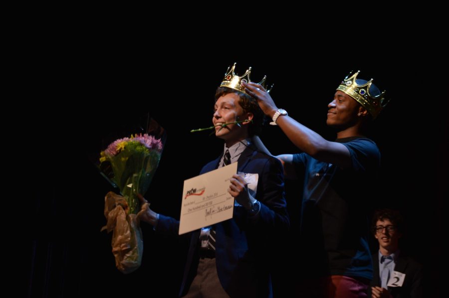 Dance junior and 2015 Mr. Dreyfoos Darius Hickman crowns the 2016 winner, theatre senior Matthew Paszkiet, at the second annual Mr. Dreyfoos Pageant hosted by A Prom To Remember on April 14 in Meyer Hall.

It feels amazing to be a part of A Prom to Remember knowing that we are helping give cancer patients a night that they will never forget and being a part of this event was great because anything we can do to help the kids is amazing, said vocal junior Jared Freedland. 

All donations and proceeds from this event were used by the students to help orchestrate the prom for cancer patients. 