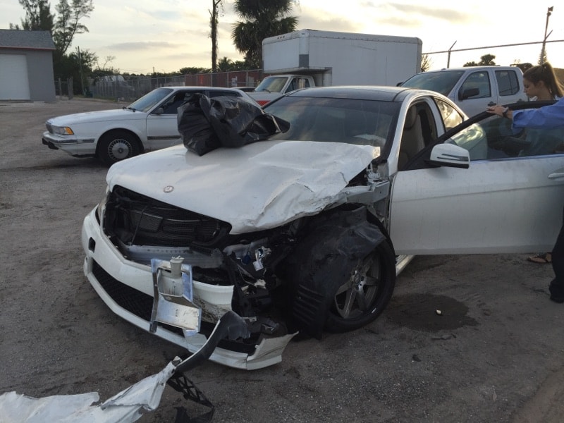 Digital media junior Lindsey Trinchets car after the accident.