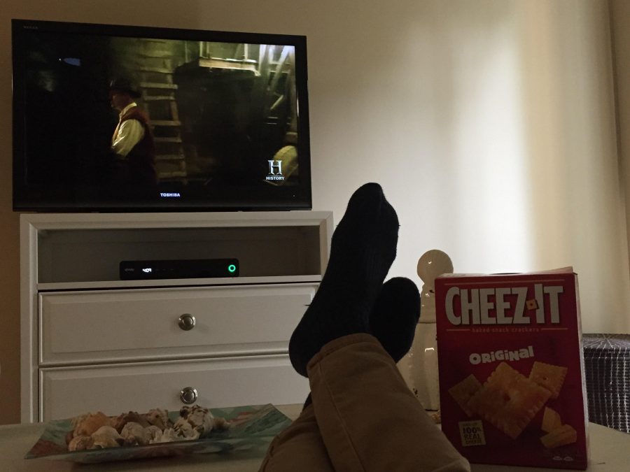 Communications junior Cody Baez spends his Fourth of July at home, eating Cheez-its and watching “America: The Story of Us.”