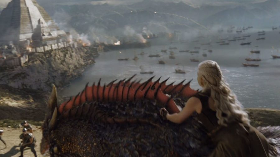 Daenerys uses her dragons to fend off the attacking Masters in Meereen.