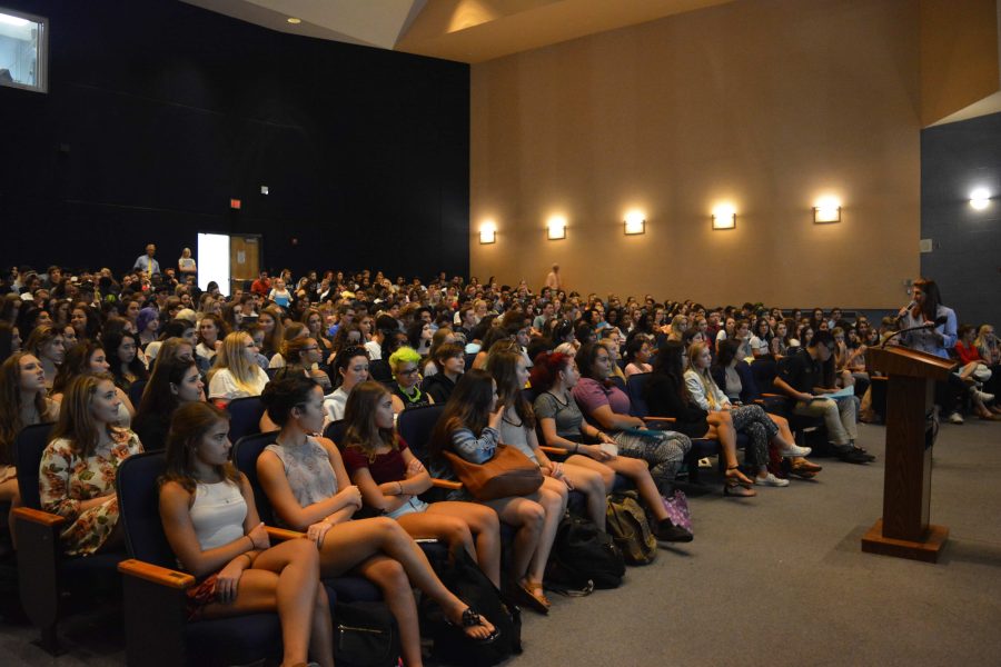 The class of 2018 take in all of the new changes taking place this school year.
It was really nice to see all my friends that I didnt see all summer and I got to sit with someone I dont usually get to sit with, said communications junior Gina Givens. 