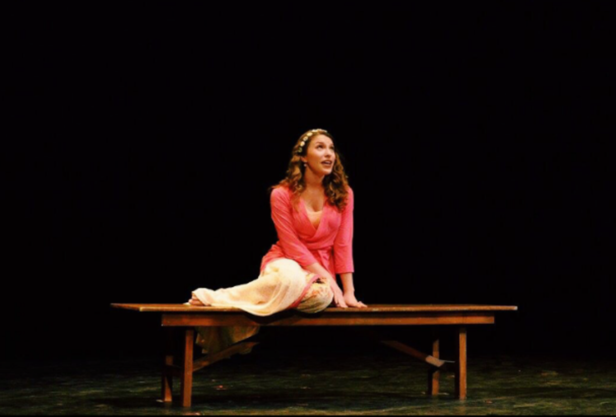 Sajewski channels her inner vocalist as she performs in the Spring Semester Showcase.