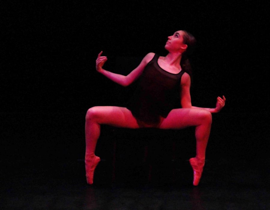 Dance senior Sasha Lazarus rehearses for the Aspiring Artists Showcase, which took place on Oct. 13.