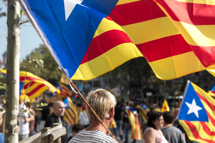 Catalans of all ages march through streets of
Catalonia, showing the widespread support for the referendum on independence.