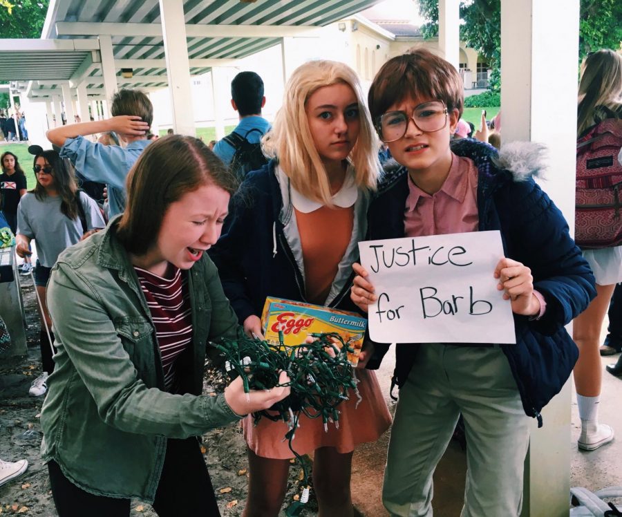  Theatre sophomore Abigail Willer, communications sophomore Kristina Robinette, and communications sophomore Milani Gosman drew inspiration from characters in the Netflix original series “Stranger Things” for Halloween 2016. The trio were widely recognized by the show’s viewers across campus. ”I was obsessed with the show at the time and Eleven’s character really stood out to me,” Robinette said.
