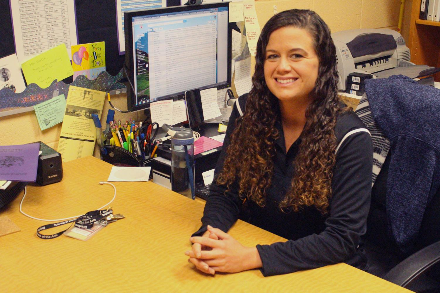 Aside from her job in the media center at Dreyfoos, media specialist Sarah Garcia works at Palm Beach State College as a tutor.