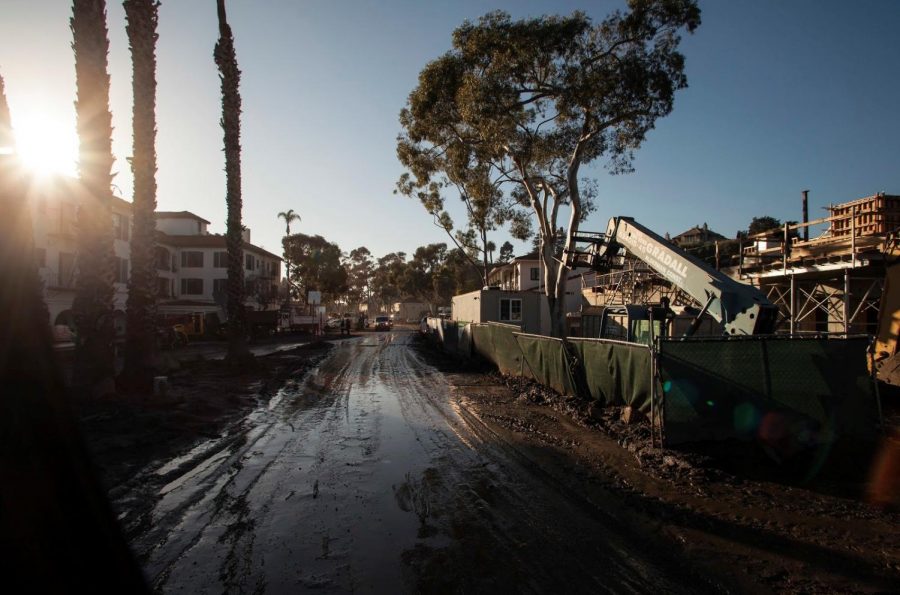 Mud covers roadways in Montecito, California, Jan. 11, following a mudslide earlier in the week. Deep mud has left some areas cut off from critical services, and residents who sheltered in place during a storm earlier in the week need to leave their homes. California National Guard high water vehicles helped transport residents from neighborhoods that are cut off to a centralized drop-off point where they can be picked up or taken to an evacuation center. 