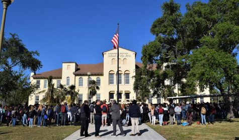 Students and faculty participated in a schoolwide walkout on March 14, which consisted of speeches from students and 17 minutes of silence in honor of the 17 victims. “I was just thinking about the victims,” communications senior Zachary Stoloff said. “For each minute, representing each victim, I would keep their name in my mind, and think about who they were as people from the countless stories I heard on the news.”  After the moment of silence, Principal Dr. Susan Atherley delivered tear-jerking words about how unimaginable it would be to lose Dreyfoos students.