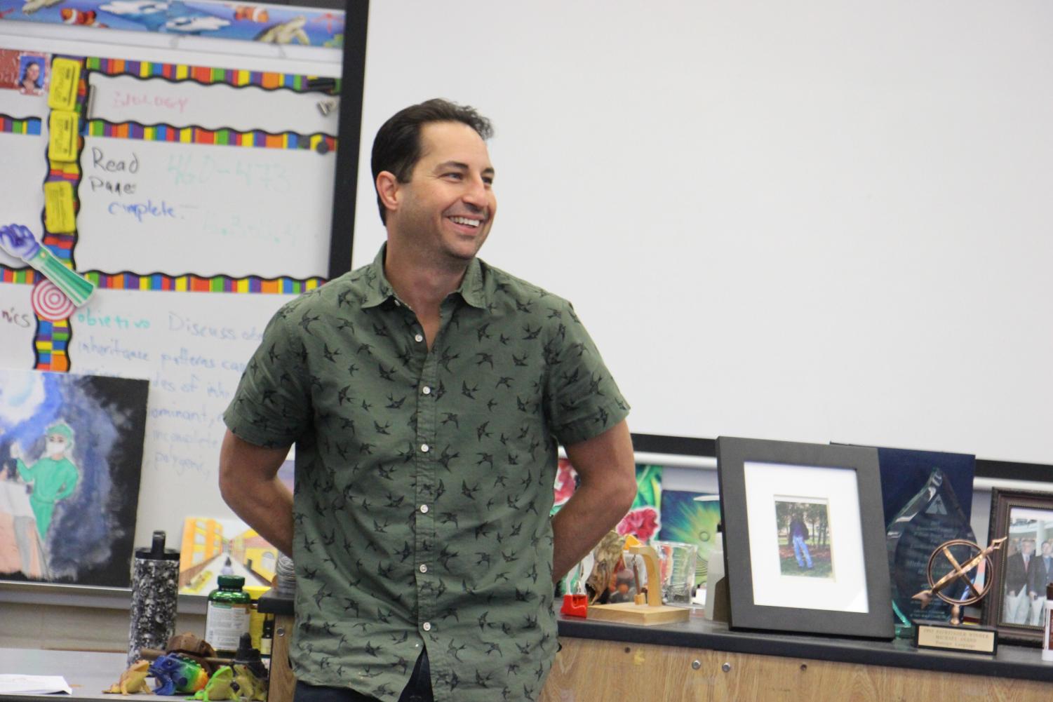 Science dean Stephen Anand teaches his AP Biology class. Being the dean of his department can be difficult, but it is often a rewarding job.
