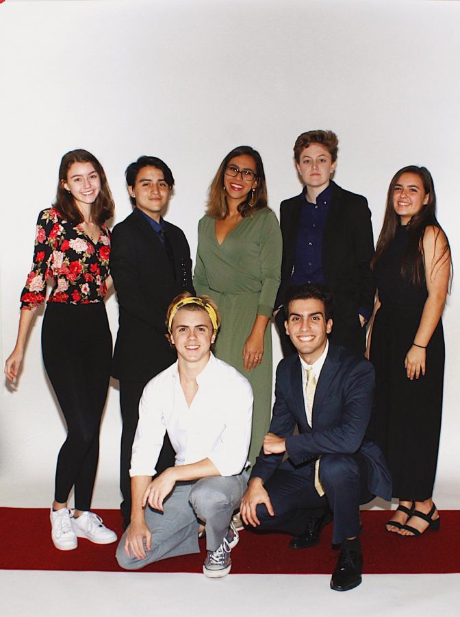 The Dreyfoos Film Association poses on the “red carpet” before the beginning of the show. Members worked together to ensure that this year’s festival upheld its reputation.