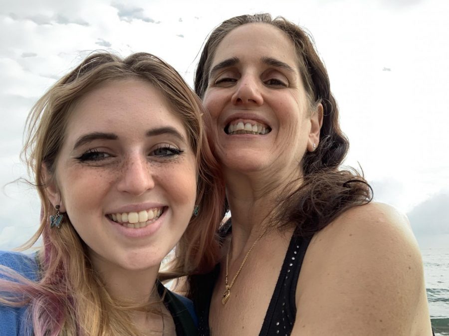 Digital media senior Jenna Beberman with her mother, Laurie Beberman, at Deerfield Beach. Jenna used this image as the cover photo for her GoFundMe page, which raised $4,638 to pay for medical bills for Ms. Beberman. “We’re trying to save it and make it last as long as possible,” Jenna said. “I can’t even describe how helpful it’s been.”