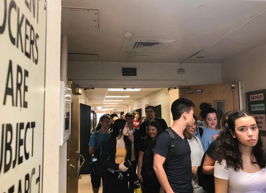 Students leave their classrooms for the last time before the upcoming school closure.