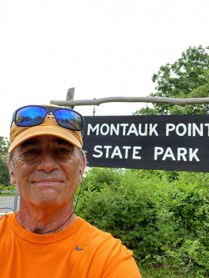 Brett Burkey, former social studies teacher, enjoys nature on a run through Montauk Point State Park. During his retirement, he has spent his time doing what he cares about most: staying fit and healthy. He has taken this opportunity to turn his COVID-19 affected retirement into an enjoyable time to do activities he loves.