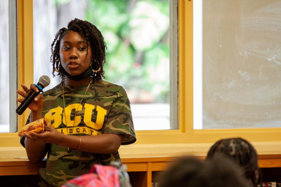 Adding on to the presentation about Historically Black Colleges and Universities (HBCU), communications senior and Black Student Union (BSU) vice president Se’Maj Griffin explains the diverse opportunities and communities at HBCUs. “I started (in BSU) as a freshman and it’s very much like a family. Its more than a club,” Griffin said. “It’s a big part of my life, and its also very fun, and Ive learned different things about my culture along with teaching different things about my culture.”