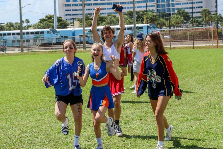 Running across the field, juniors sport their jock and cheerleader looks. Students dressed up in clothing representing the cliques of nerds, preps, cheerleaders/jocks, and goths. “You guys have a really strong culture here of tradition,” Assistant Principal Jennifer Napuli said. “Some of these events have been going on for a long time, and the students are really invested, which makes them extra fun and special.”