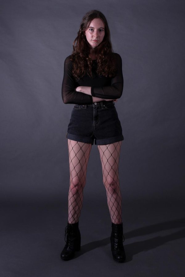 Class Clique Day: Goth
Sanchez wears a pair of black boots, borrowed from a friend, along with a repurposed outfit from senior blackout days.