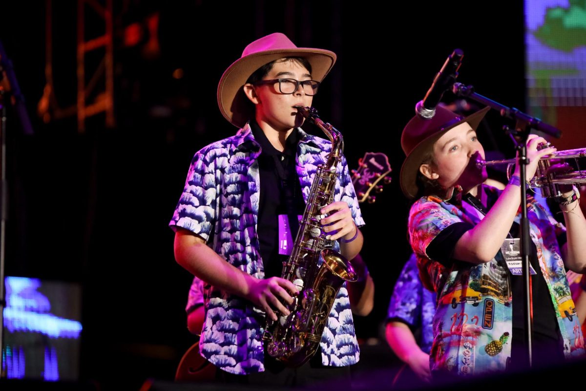 A Bak Middle School of the Arts student plays “Take Me Home, Country Roads” by John Denver on the saxophone.

