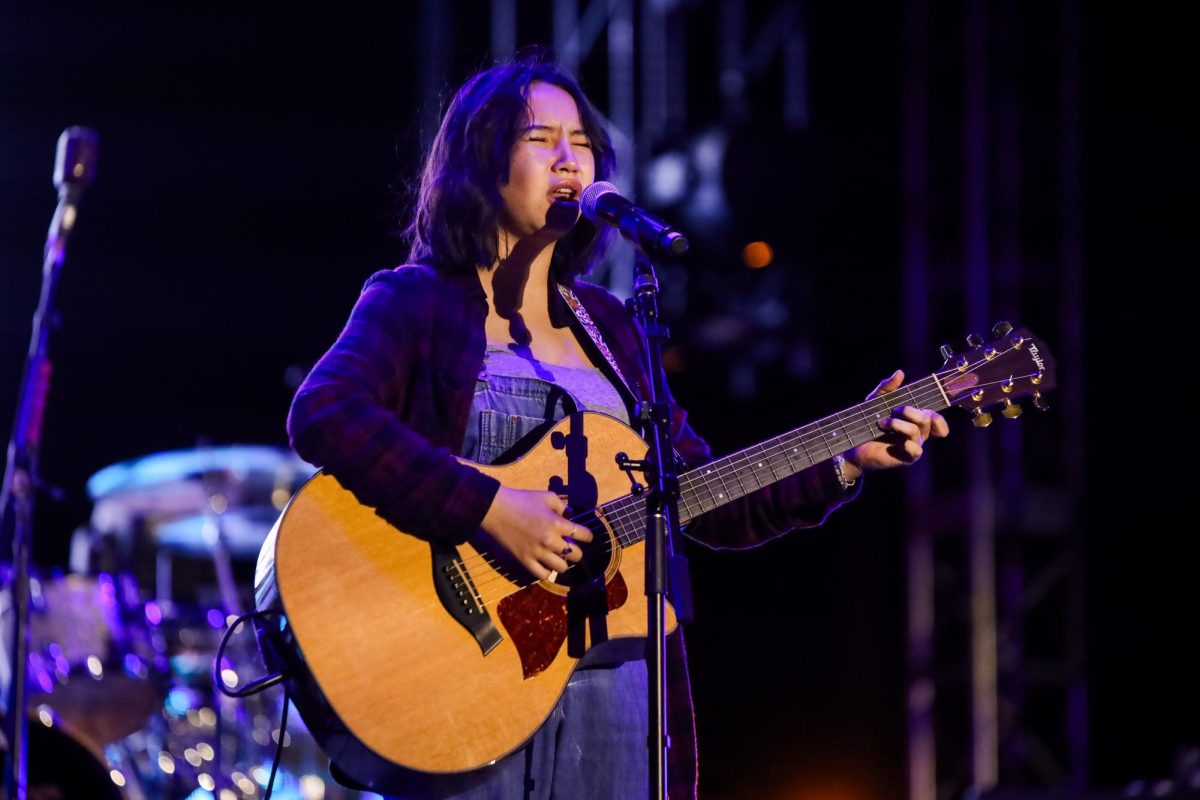 Vocal sophomore Sage Duke finishes her mic check to “Jolene” by Dolly Parton. “I just want to add how grateful I am to have this experience because this is like a once in a lifetime sort of thing,” Duke said. “Im just eternally grateful for this opportunity, and for Dreyfoos, and for the people who are a part of the foundation.”

Duke performs “Jolene” during the Save Our Musicians Foundation’s “An Evening with Luke Bryan” concert. Duke was the first performer from Dreyfoos. 