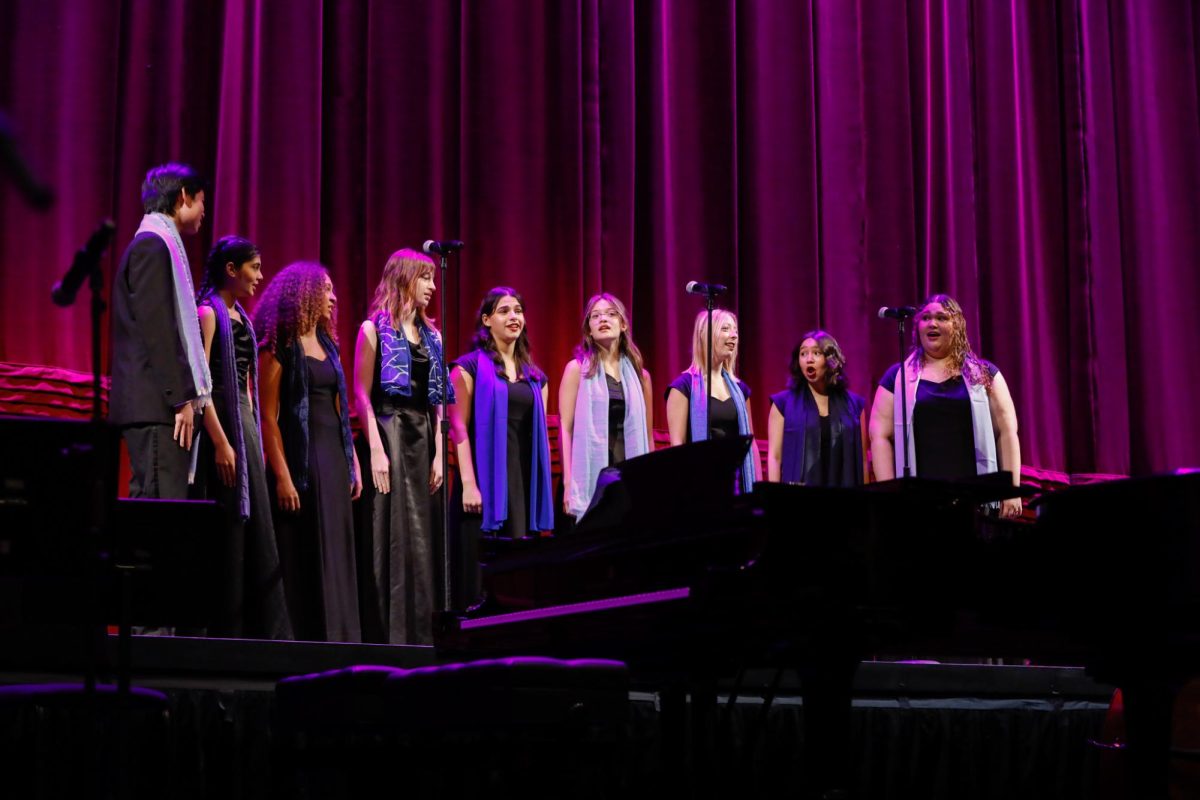 A small choral group performs “Vuelie,” from Disney’s “Frozen”, at the 2023 Prism concert.