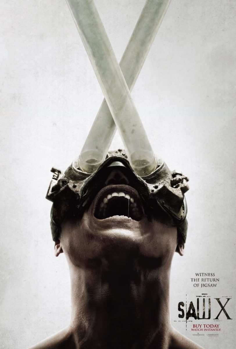 Saw X movie poster from Lionsgate. 
