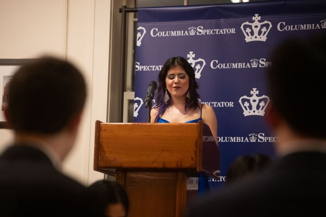 Former production managing editor on The Muse and co-editor-in-chief on The Marquee Isabella Ramírez speaks at Columbia Daily Spectator’s 36th Annual Awards Dinner. Ramírez is Columbia Daily Spectator’s 148th editor-in-chief. “While many of the skills I learned in Dreyfoos’ publications have directly transferred to my work now, (Columbia Daily) Spectator is unique in that we are an independent, nonprofit newsroom operating outside of the University’s purview,” Ramírez said. “This is to say that all of our editorial and business operations are separate from Columbia’s oversight, and we are entirely student-run.”