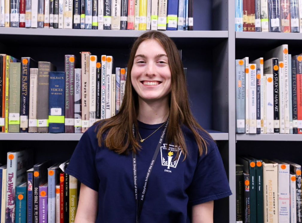 Posed headshot of visual senior Willa Kanter, the published author and illustrator of “Finn and Jelly: The Pollution Problem.” “Spreading my art more has always been something that I’ve wanted to do,” Kanter said. “It’s just really nice to spread a nice message and nice art.”