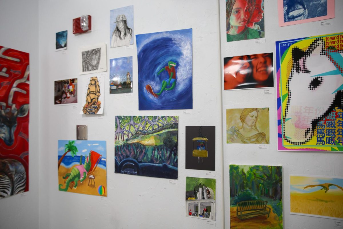 Visual and digital arts and photography student artworks are displayed in Building 9. “I was so proud to have my piece displayed at the spring exhibit,” visual junior Christina O’Grady said. “I hope to make more artwork soon and for people to see.”