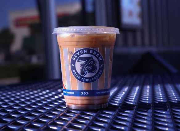 Raspberry Truffle Macchiato: an espresso beverage combining a blend of raspberry syrup, and white chocolate, finished with a dark chocolate sauce drizzle.